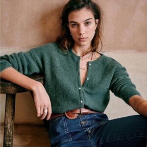 Sezane Teal Gaspard Cardigan Size Medium